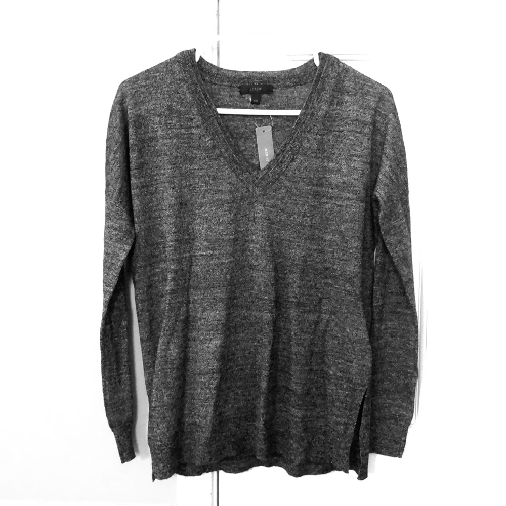 J. CREW Merino-linen V neck sweater